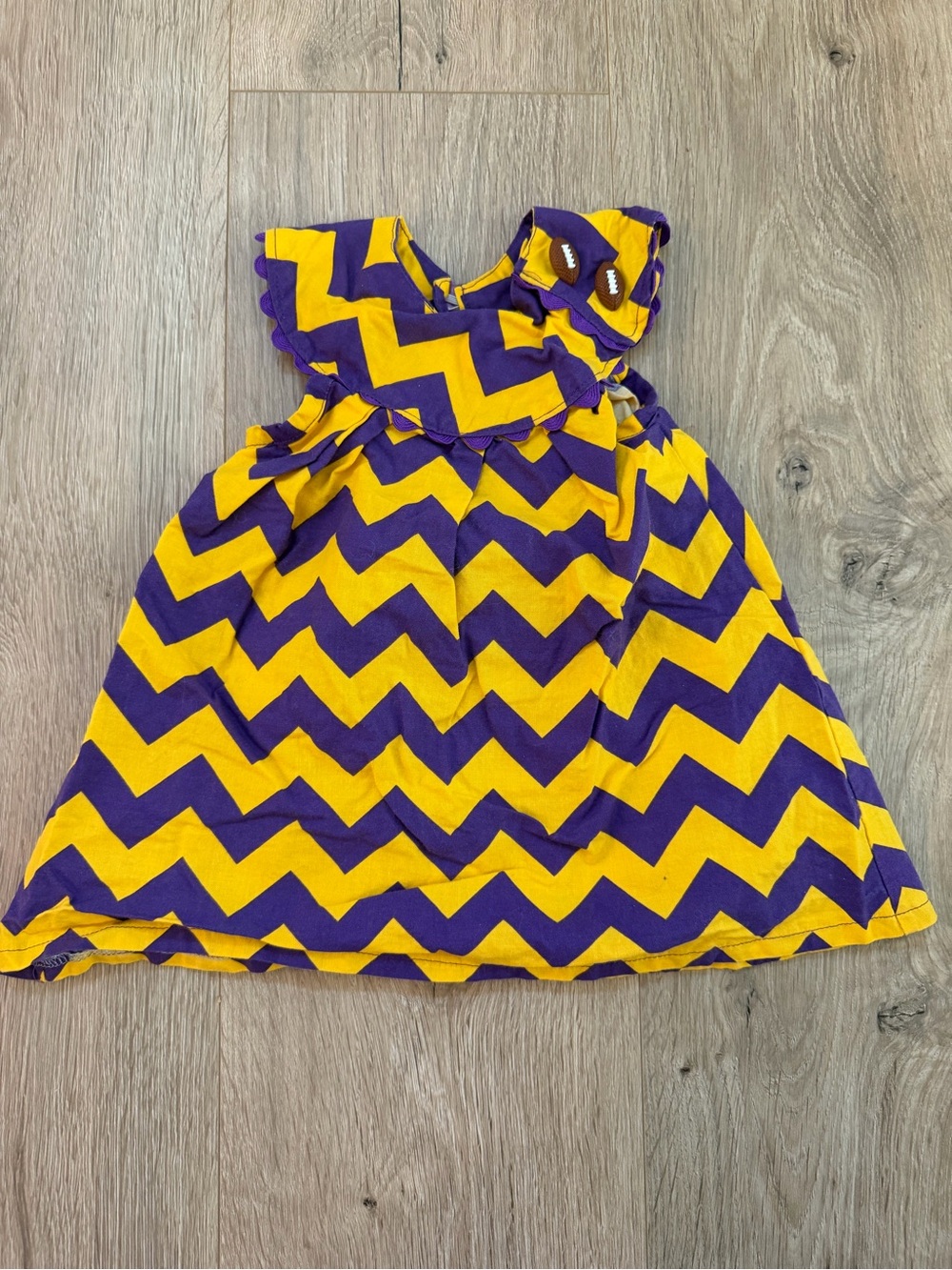 Baby Girl LSU Chevron Ruffle Dress